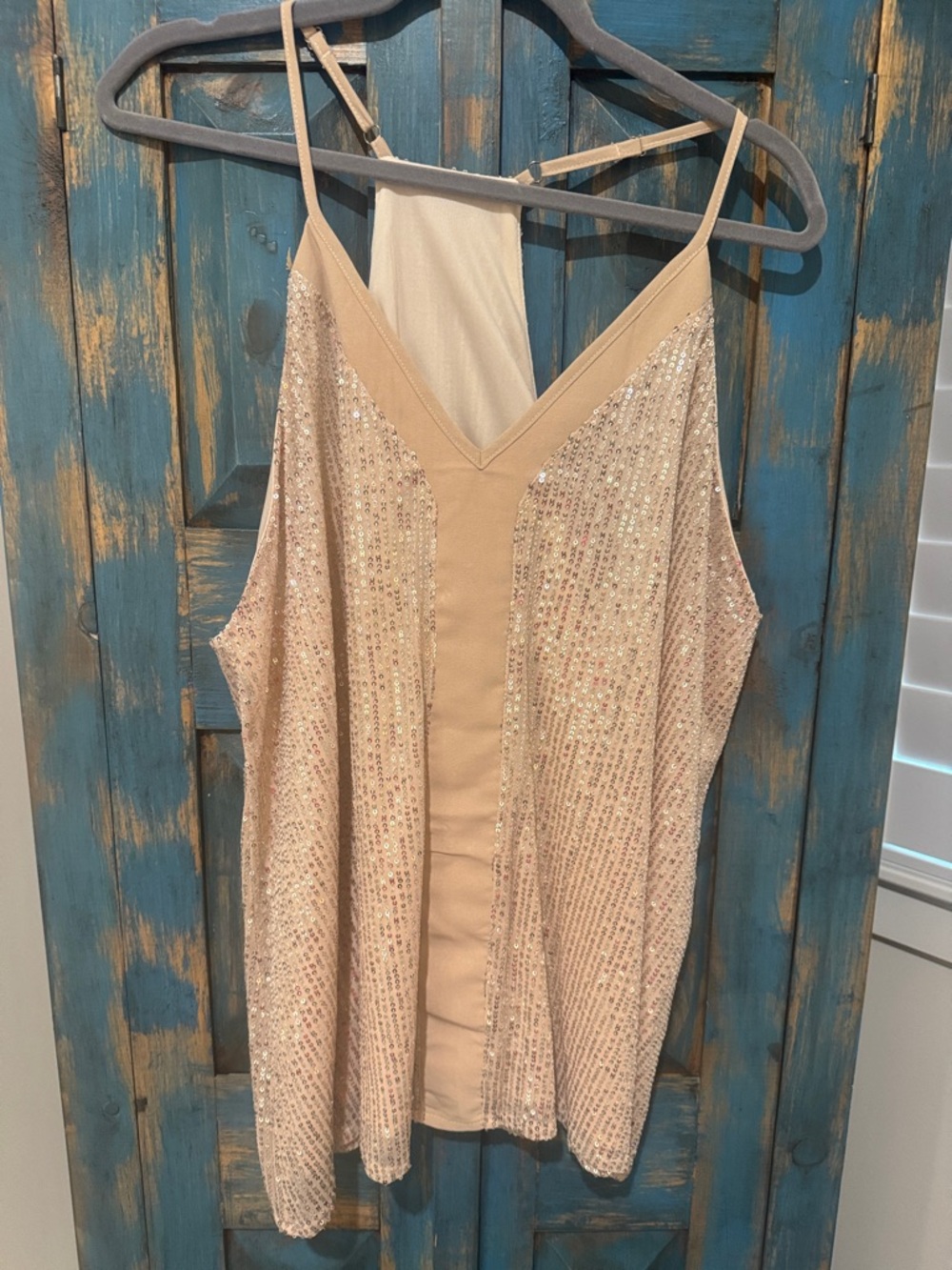 Sequin Embellished Beige Camisole